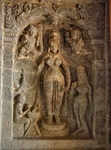 Ellora, Buddhist Architecture, Goddess Mahamayuri with her vehicle Peacock