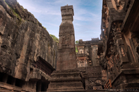 Ellora, Dhvajastambha within Kailasanath temple