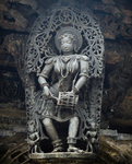 Chennakeshava temple, Beluru, Madanika - girl playing drums