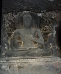 Ellora, Buddhist Architecture, Buddha depicted with Dharmachakra Mudra