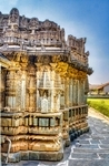 The mantapa outer wall with miniature decorative towers (aedicule), swirls and flourish in relief