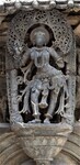 Chennakeshava temple, Beluru, Bracket figure, shilabalike - girl plucking a mango