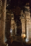 Intricate carvings on the pillars within Kailasanath temple