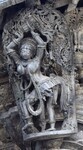 Chennakeshava temple, Beluru, Bracket figure, tribhangi - girl in a dancing pose called Tribhanga