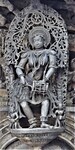 Chennakeshava temple, Beluru, Bracket figure - shilabalike - girl playing drums