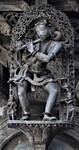 Chennakeshava temple, Beluru, bracket figure - man playing flute