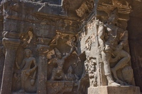 Ellora, Celestial and divine characters on the walls of Kailasanath