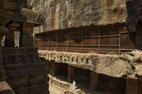 Ellora, Outer view of the Lankeshwar cave from the Kailasanath Temple