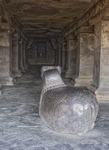 Ellora, Nandi in front of the Shiva Linga