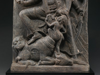 Durga, close-up of the demon, 9th century, Bihar - 4a