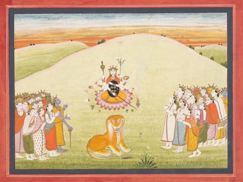 Durga, 19th century, painting from Markandeya Purana, India, 11