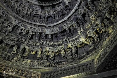 Chennakeshava temple, Beluru, Carvings on the roof of the mandapa, p49