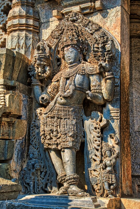 Two life-sized dwarapalakas (door-keepers) at the south-eastern entrance - 12