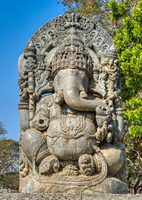 Monolithic Ganesha at the southern entrance - 123