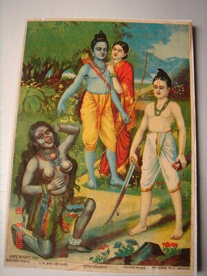Shurpanakha disfigured by Lakshmana
