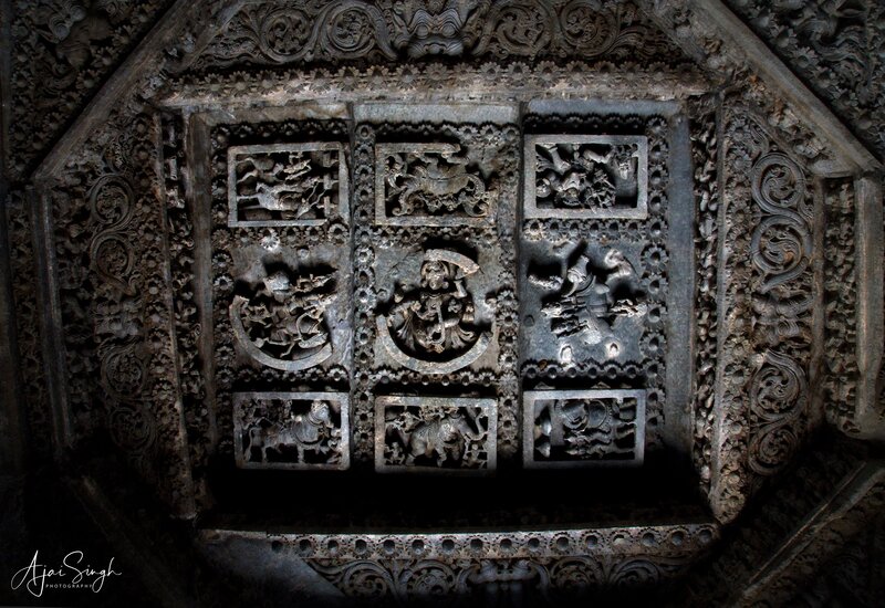 Octagonal ceiling bay inside the temple -  122