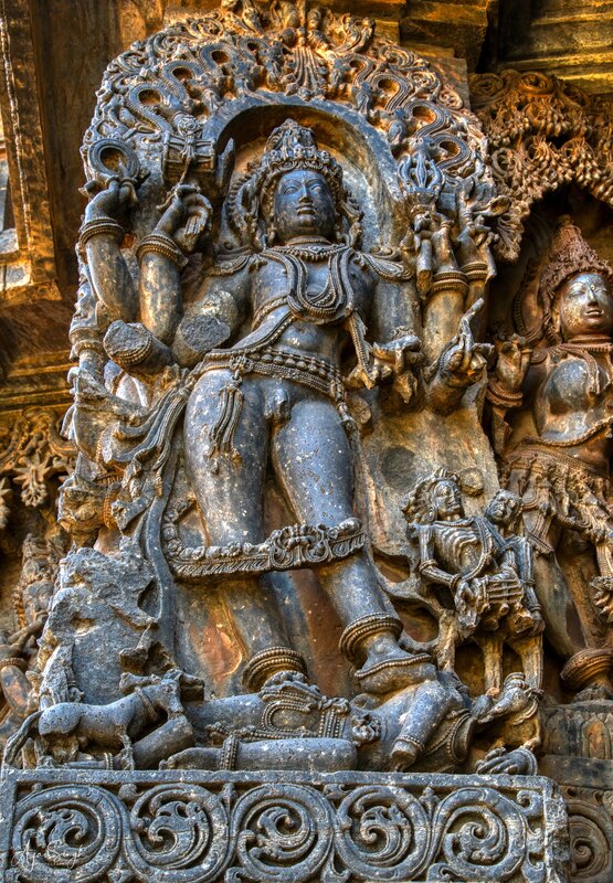 Bhairava - a fierce form of Shiva - dancing on a corpse - 109